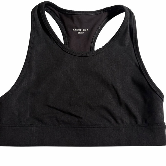 Anine Bing Other - Anine Bing Sport All-Over Logo Black Sports Bra - Medium